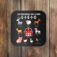 Kids Farm Animals Old MacDonald Had A Farm E I E I O Coaster