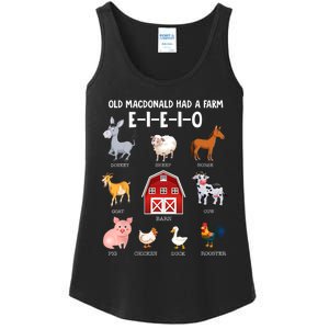 Kids Farm Animals Old MacDonald Had A Farm E I E I O Ladies Essential Tank