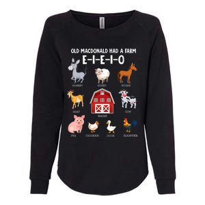 Kids Farm Animals Old MacDonald Had A Farm E I E I O Womens California Wash Sweatshirt