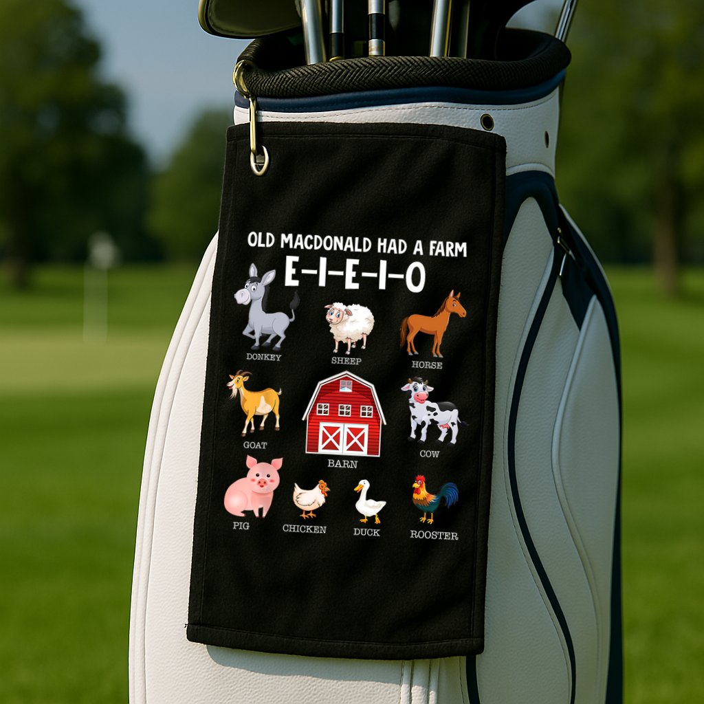 Kids Farm Animals Old MacDonald Had A Farm E I E I O Golf Towel