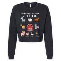 Kids Farm Animals Old MacDonald Had A Farm E I E I O Cropped Pullover Crew