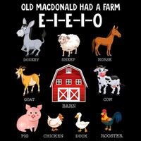 Kids Farm Animals Old MacDonald Had A Farm E I E I O Wool Snapback Cap