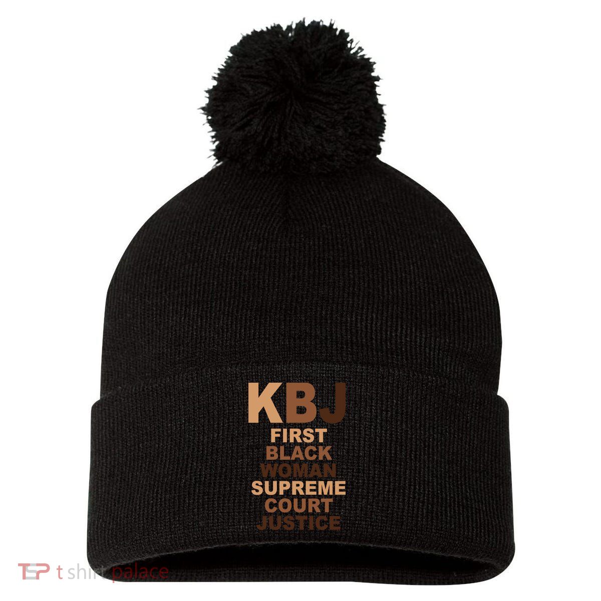 KBJ First Black Woman Supreme Court Justice Pom Pom 12in Knit Beanie