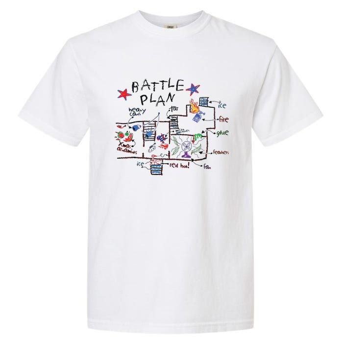 Kids Funny Battle Plan Christmas Home Hand Dawn Alone Xmas Garment-Dyed Heavyweight T-Shirt