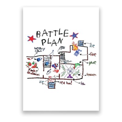 Kids Funny Battle Plan Christmas Home Hand Dawn Alone Xmas Poster