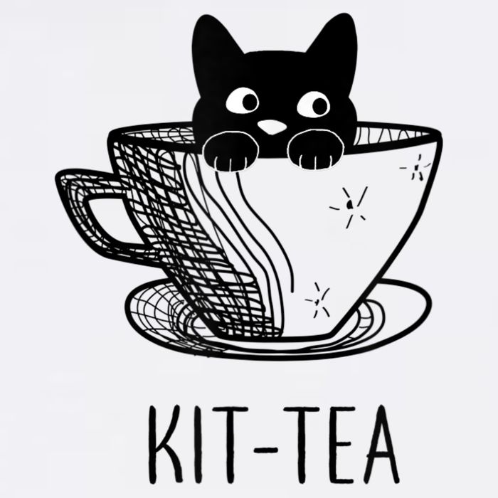 KitTea Funny Cat Lover Gift, Cute Black Cat Cool Comfort Performance Bucket Hat