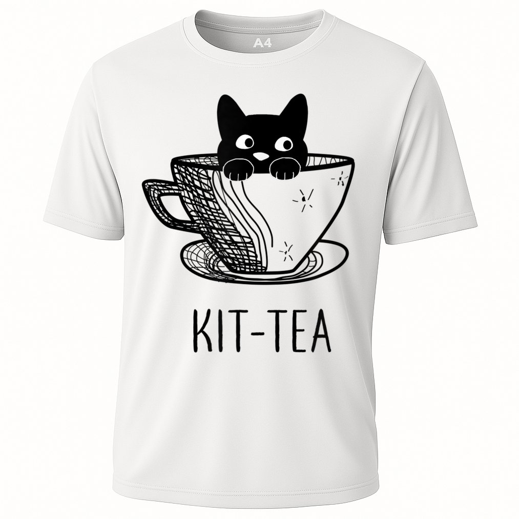 KitTea Funny Cat Lover Gift, Cute Black Cat Performance Shirt