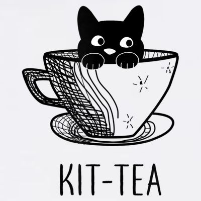 KitTea Funny Cat Lover Gift, Cute Black Cat T-Shirt