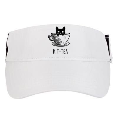 KitTea Funny Cat Lover Gift, Cute Black Cat Adult Drive Performance Visor