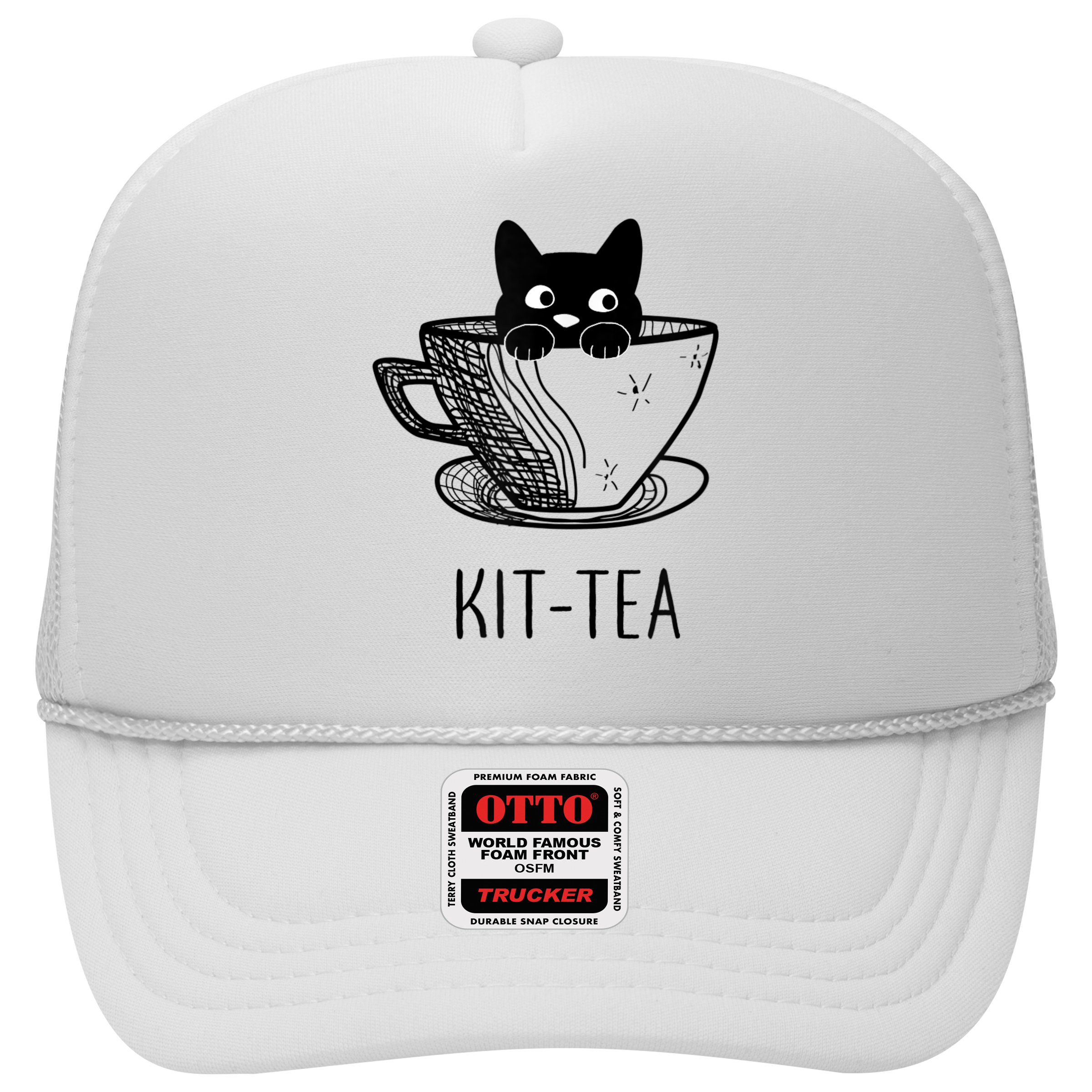 KitTea Funny Cat Lover Gift, Cute Black Cat Hat