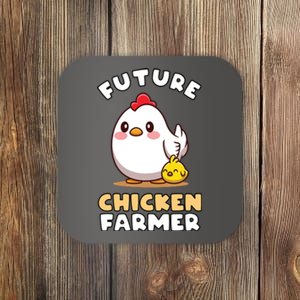 Kids Future Chicken Farmer Gift For Farmer Kids Coaster