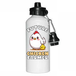 Kids Future Chicken Farmer Gift For Farmer Kids Aluminum Water Bottle