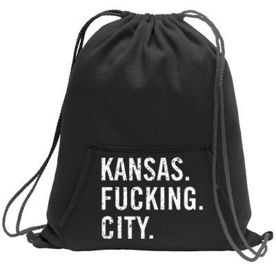 Kansas Fucking City Funny Kansas City Pride Gift Idea Sweatshirt Cinch Pack Bag