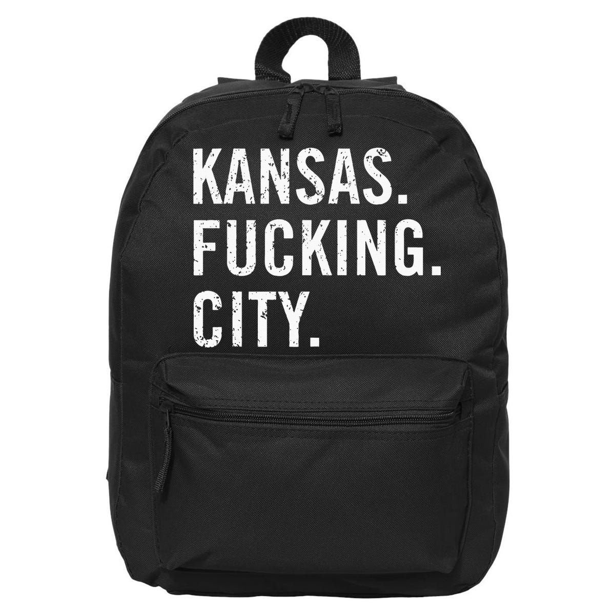 Kansas Fucking City Funny Kansas City Pride Gift Idea 16 in Basic Backpack