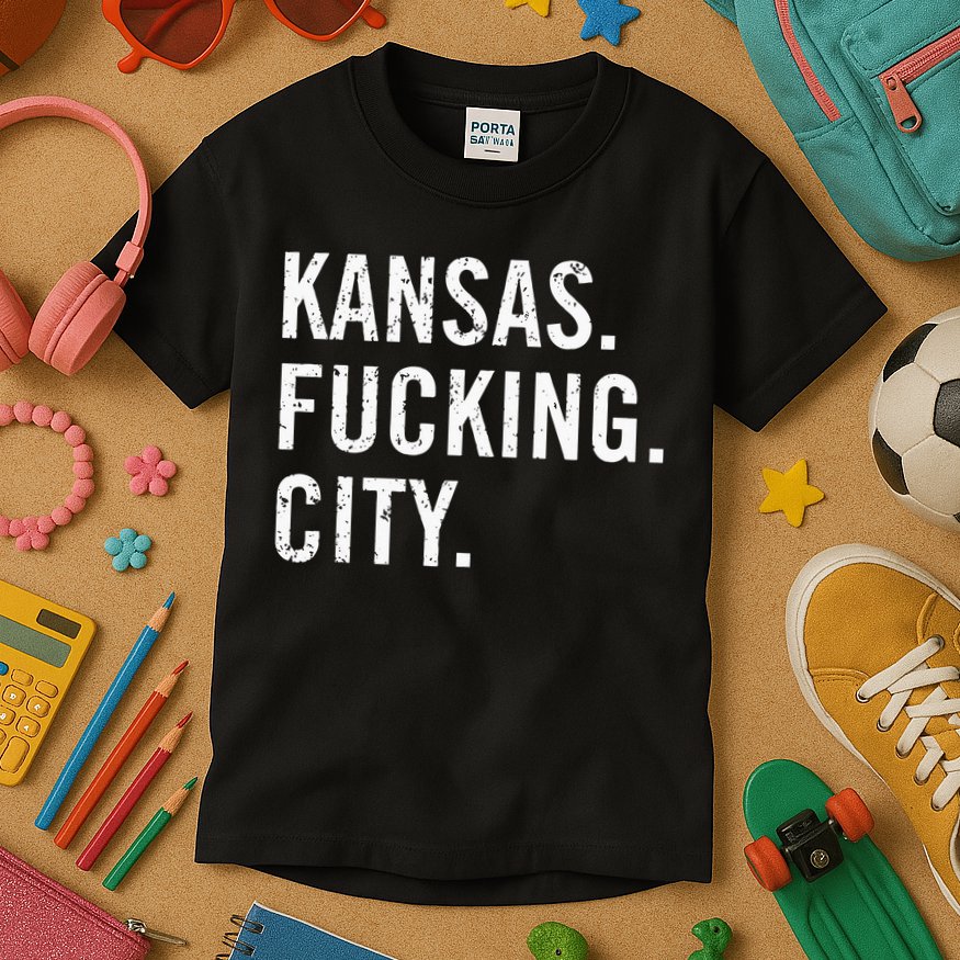 Kansas Fucking City Funny Kansas City Pride Gift Idea Kids T-Shirt