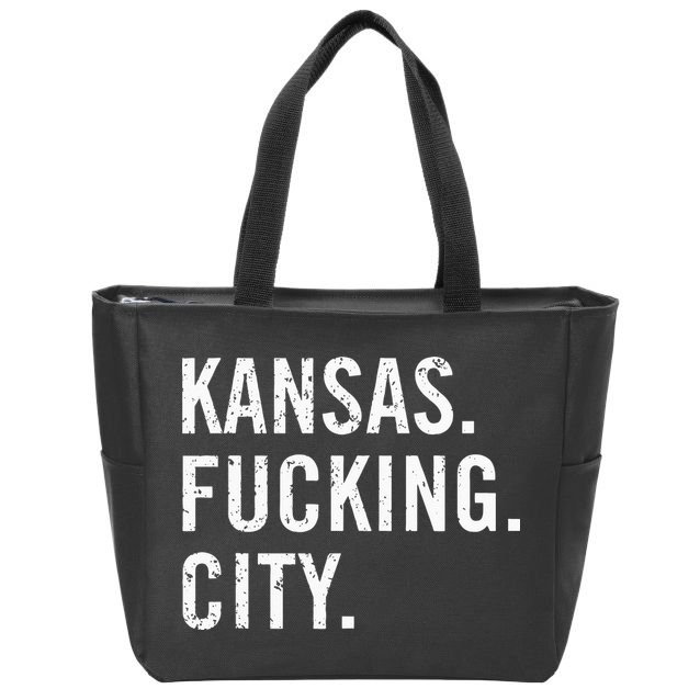 Kansas Fucking City Funny Kansas City Pride Gift Idea Zip Tote Bag