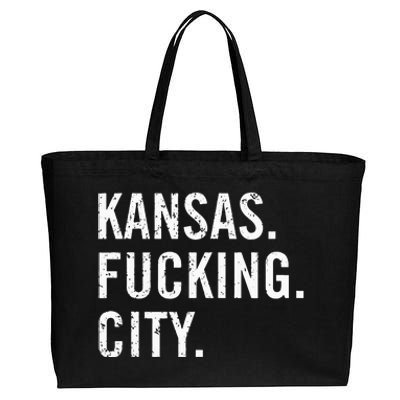 Kansas Fucking City Funny Kansas City Pride Gift Idea Cotton Canvas Jumbo Tote