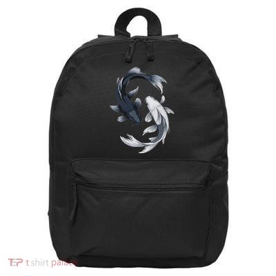 Koi Fish Carp Blossom Flower Pond Japanese Art 16 in Basic Backpack