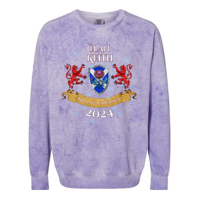 Keith Family Christmas 2024 Scottish Clan Long Sleeve Colorblast Crewneck Sweatshirt