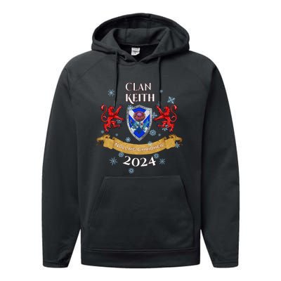 Keith Family Christmas 2024 Scottish Clan Long Sleeve Performance Fleece Hoodie