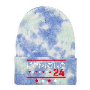 Kamala Funny Cat Ladies And Cat Tie Dye 12in Knit Beanie