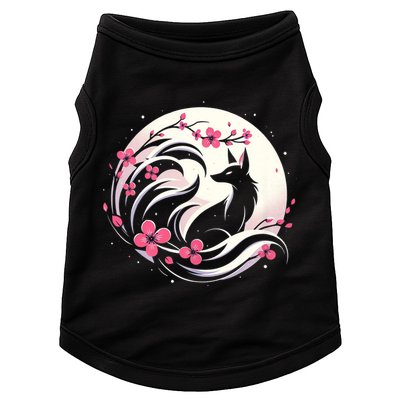 Kitsune Fox Cherry Blossom Flowers Japanese Nine Tailed Fox Doggie Tank