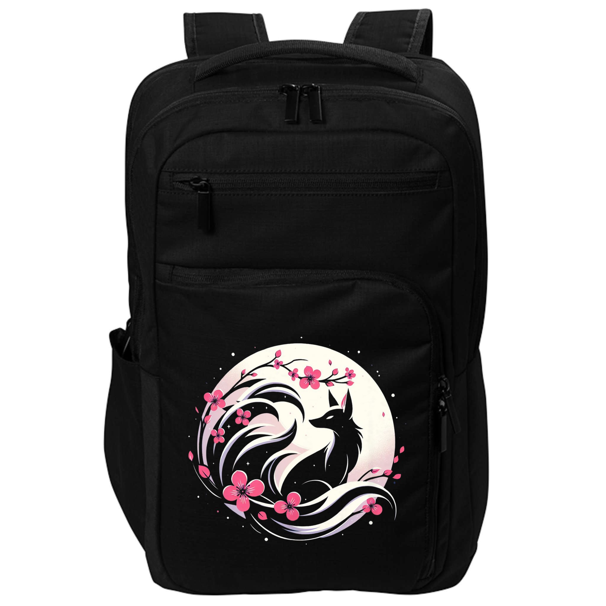 Kitsune Fox Cherry Blossom Flowers Japanese Nine Tailed Fox Impact Tech Backpack