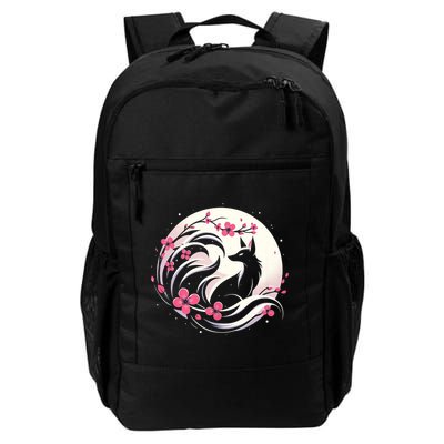 Kitsune Fox Cherry Blossom Flowers Japanese Nine Tailed Fox Backpack
