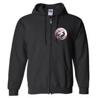 Kitsune Fox Cherry Blossom Flowers Japanese Nine Tailed Fox Full Zip Hoodie