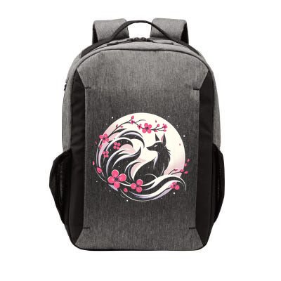 Kitsune Fox Cherry Blossom Flowers Japanese Nine Tailed Fox Vector Backpack