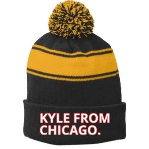 Kyle From Chicago Stripe Pom Pom Beanie