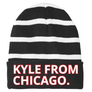 Kyle From Chicago Striped Beanie with Solid Band