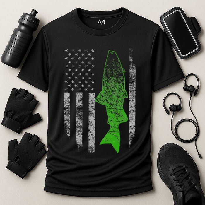 Kokanee Flag Cool Kokanee Fishing Cooling Performance Crew T-Shirt