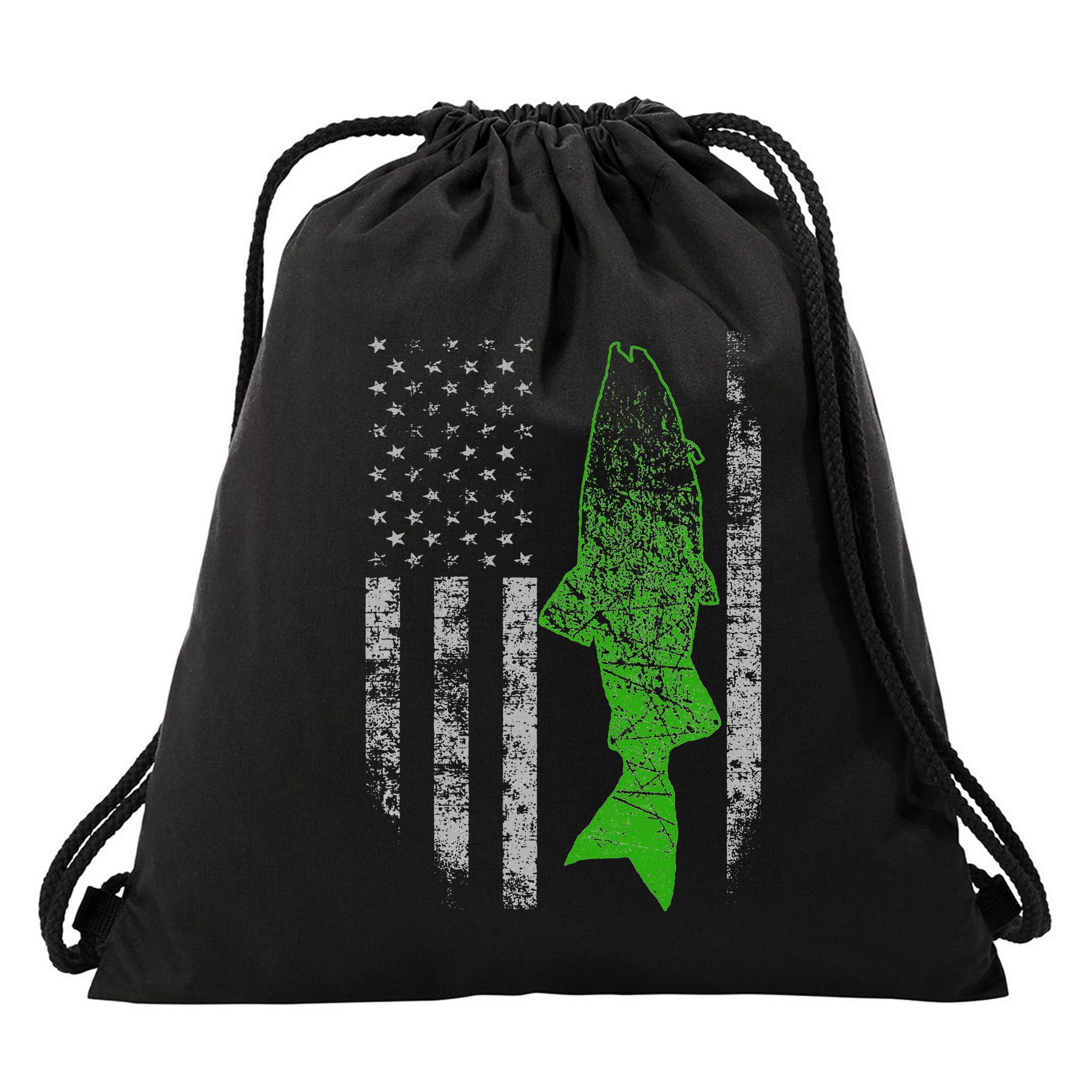 Kokanee Flag Cool Kokanee Fishing Drawstring Bag