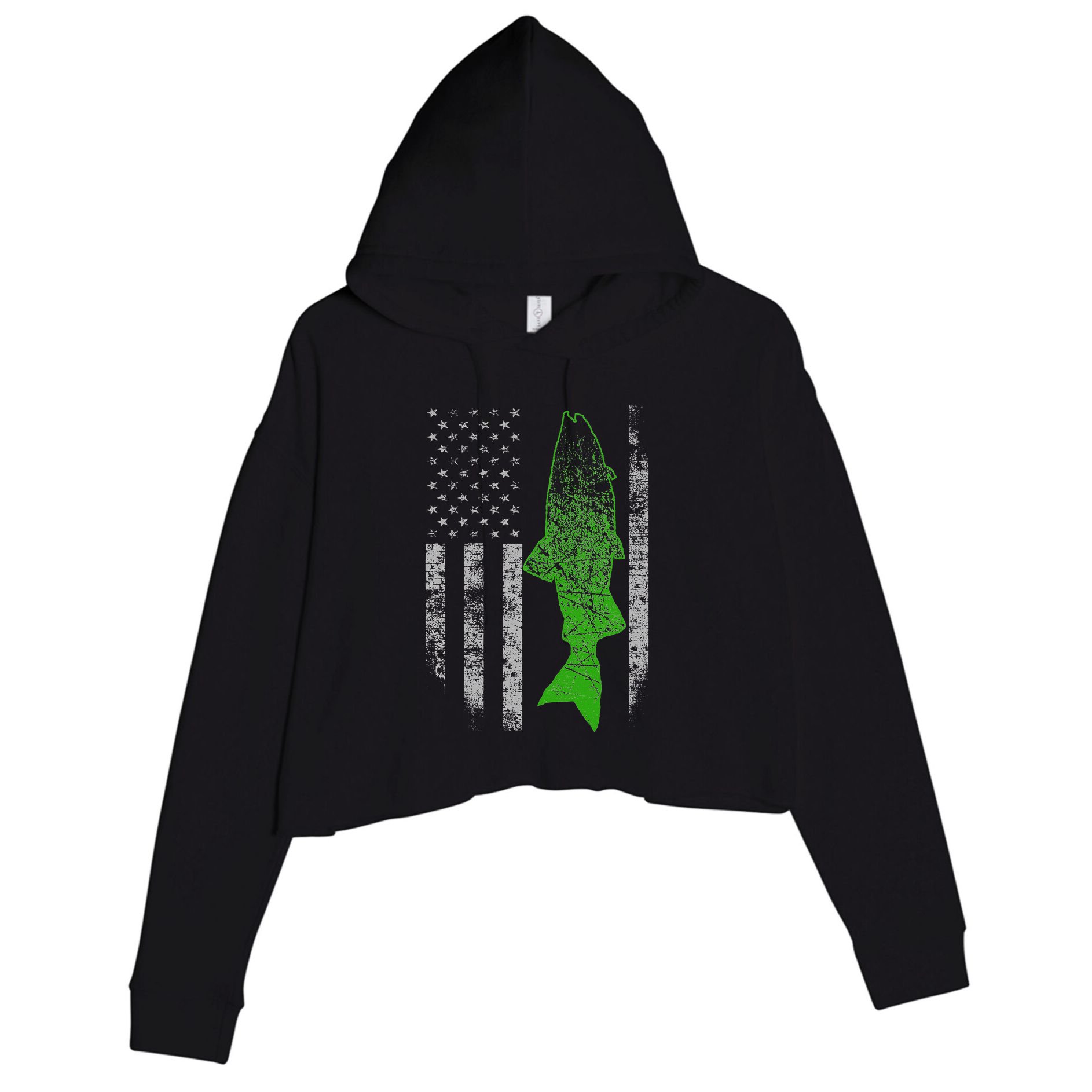 Kokanee Flag Cool Kokanee Fishing Crop Fleece Hoodie