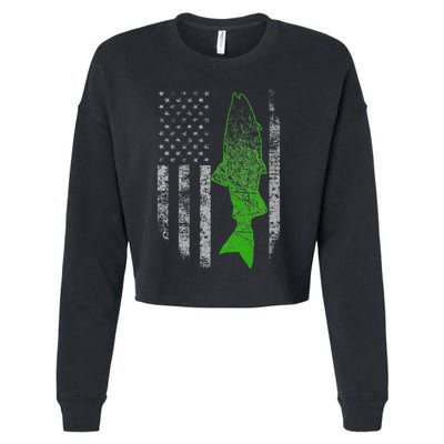 Kokanee Flag Cool Kokanee Fishing Cropped Pullover Crew