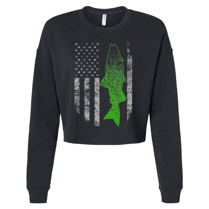 Kokanee Flag Cool Kokanee Fishing Cropped Pullover Crew