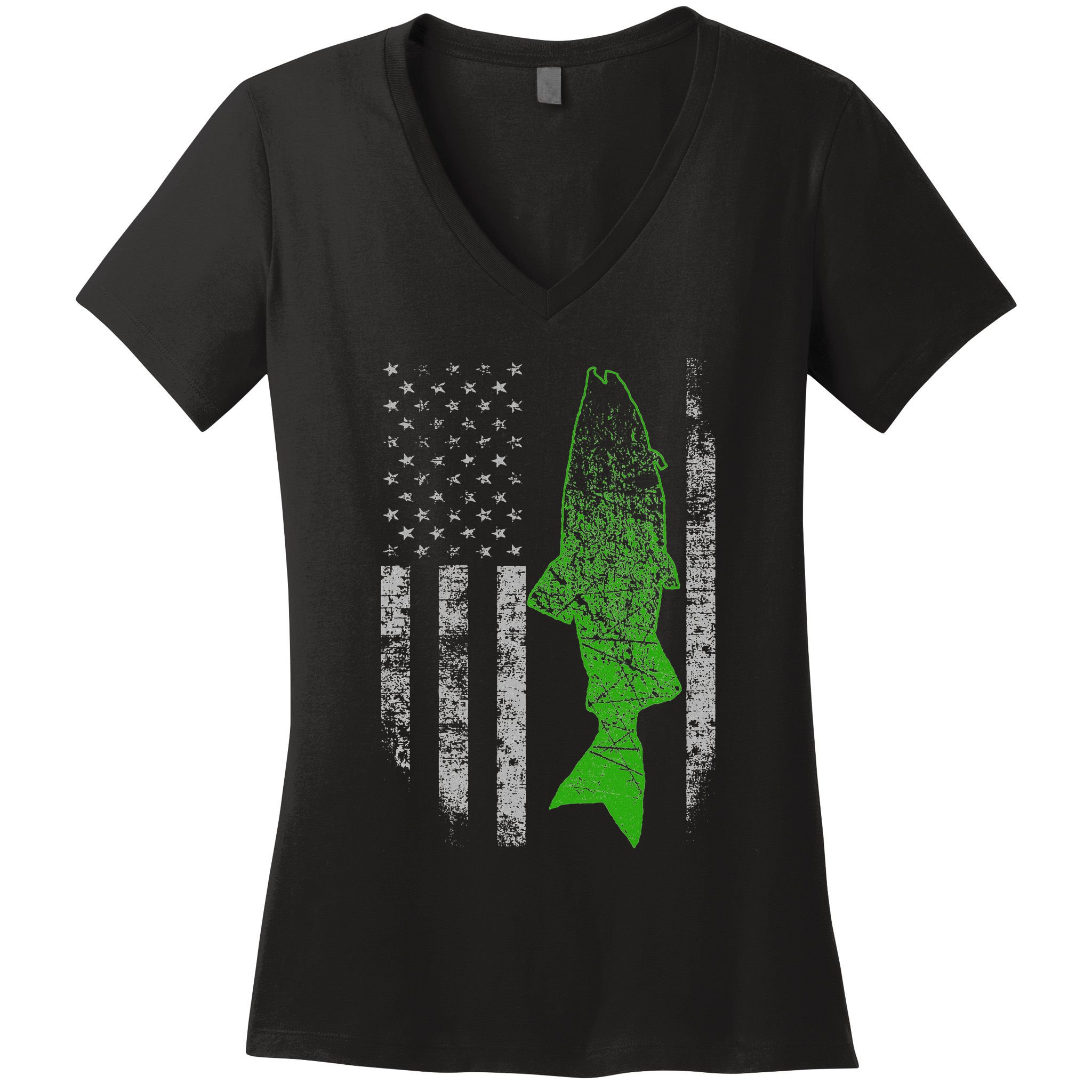 Kokanee Flag Cool Kokanee Fishing Women's V-Neck T-Shirt