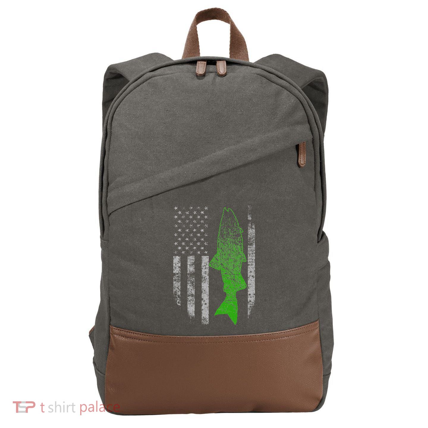 Kokanee Flag Cool Kokanee Fishing Cotton Canvas Backpack