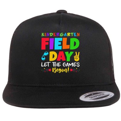 Kindergarten Field Day 2025 Let The Games Begin Teacher Flat Bill Trucker Hat