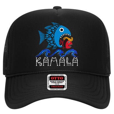 Kamala Fish Eat Fish High Crown Mesh Back Trucker Hat