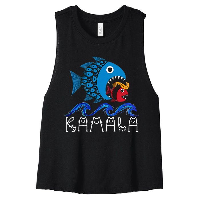 Kamala Fish Eat Fish Women's Racerback Cropped Tank