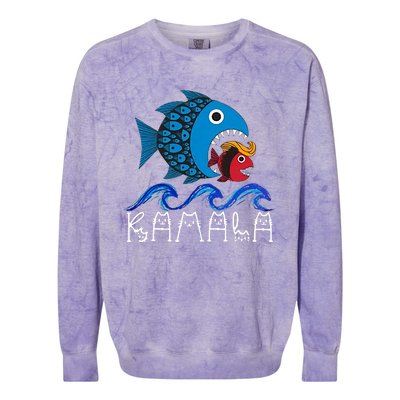 Kamala Fish Eat Fish Colorblast Crewneck Sweatshirt