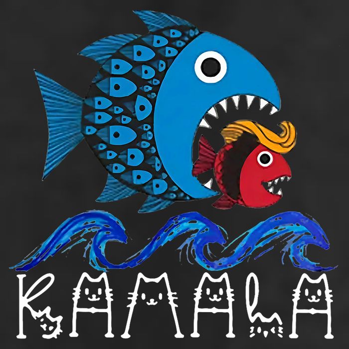 Kamala Fish Eat Fish 7 Panel Mesh Trucker Snapback Hat