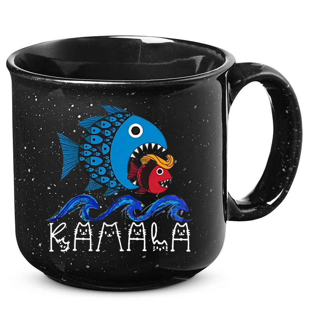 Kamala Fish Eat Fish 15oz Campfire Ceramic Mug