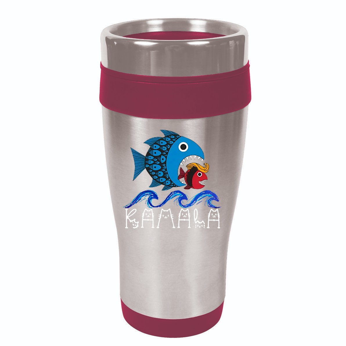 Kamala Fish Eat Fish 16oz Travel Tumbler
