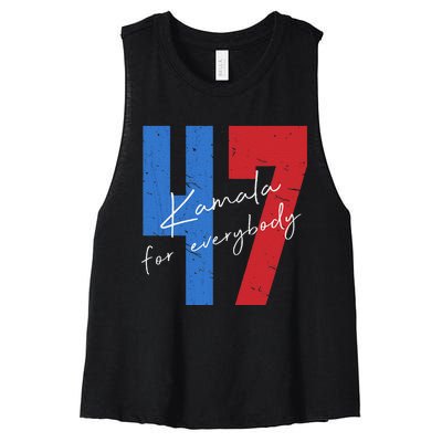 Kamala For Everybody Vote Kamala President Harris 47 Women's Racerback Cropped Tank