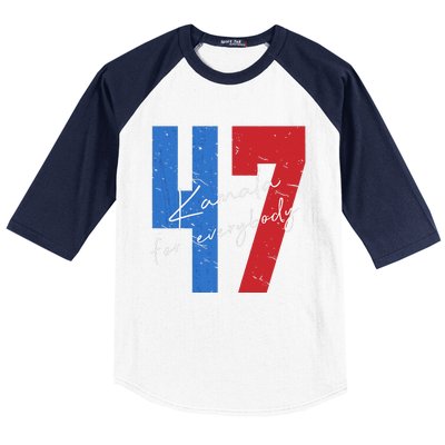 Kamala For Everybody Vote Kamala President Harris 47 Baseball Sleeve Shirt