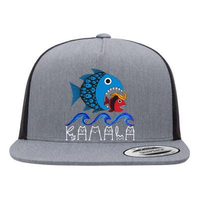 Kamala Fish Eat Fish Gift Flat Bill Trucker Hat