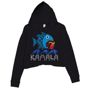 Kamala Fish Eat Fish Gift Crop Fleece Hoodie